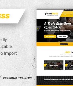 Tema GymPress para WordPress 2.2.0
