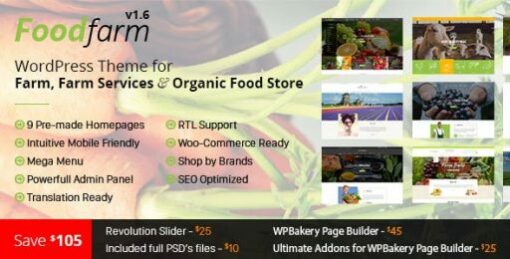 FoodFarm – WordPress Theme for Farm, Farm Services and Organic Food Store 1.9.0 1
