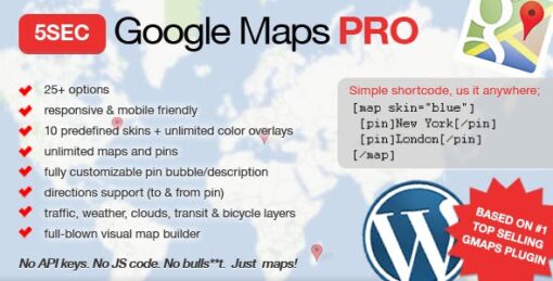 5sec Google Maps Pro WordPress Plugin 1.43 1
