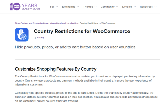Country Restrictions for WooCommerce 1.1.0 1