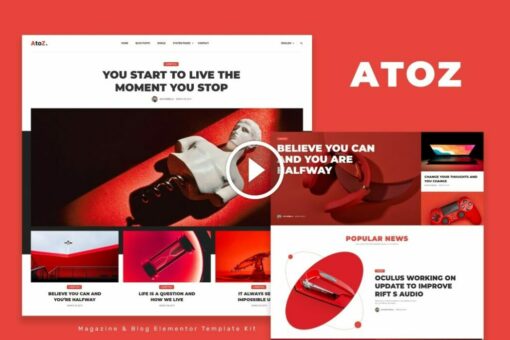 AtoZ: kit de plantillas Elementor para blogs y revistas 1