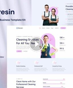 Beresin – Kit de Elementor para empresas de servicio de limpieza moderno