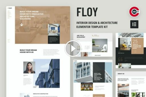 Floy – Kit de plantilla Elementor de diseño de interiores y arquitectura 1