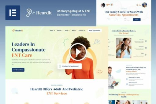 HeardIt – Otorrinolaringólogo y kit de plantilla de Elementor ENT 1