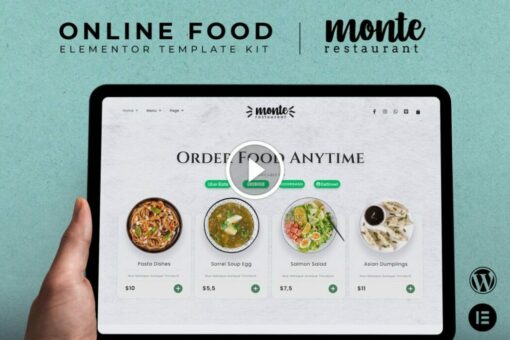 Monte - Kit de plantillas de Elementor de alimentos en línea 1