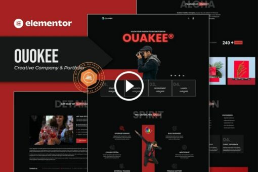 Ouakee: kit de plantilla Elementor de empresa creativa y cartera profesional 1