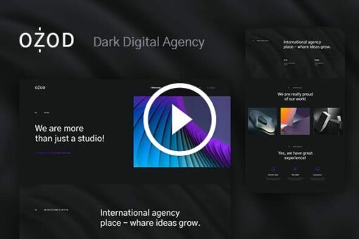 Ozod - Kit de plantilla Elementor de la agencia digital oscura 1
