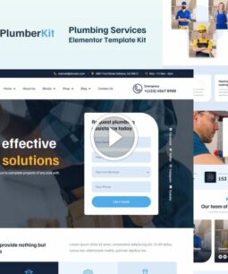 PlumberKit - Kit de plantilla Elementor de servicios de plomería