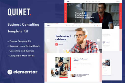 Quinet: kit de plantillas Elementor de consultoría empresarial 1