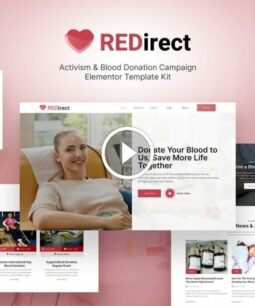 Redirect: kit de plantilla de Elementor de campaña de donación de sangre y activismo