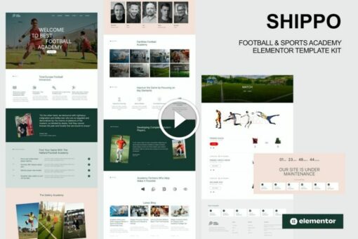 Shippo - Kit de plantilla Elementor de la academia de fútbol y deportes 1