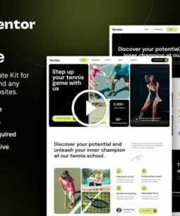Tennis - Kit de plantilla Elementor para escuela de tenis y club deportivo