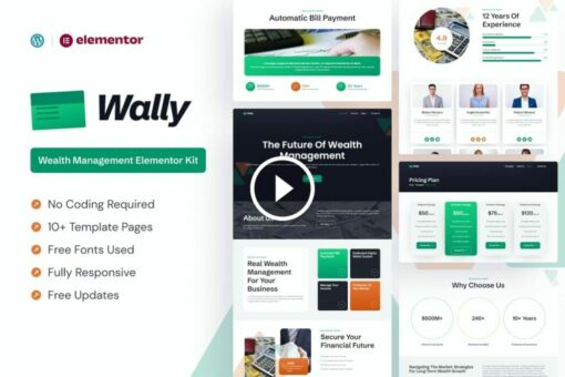 Wally - Kit de plantillas Elementor de gestión de patrimonio 1