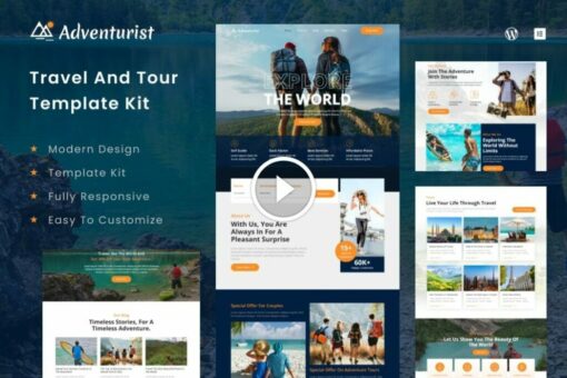 Adventurist - Kit de plantillas de Elementor para agencias de viajes y turismo 1