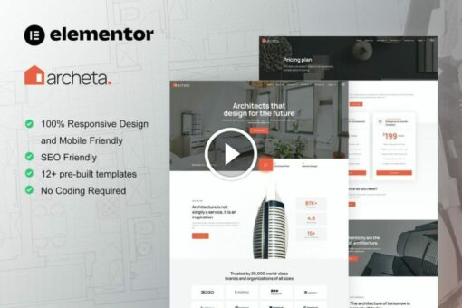 Archeta - Kit de plantillas de Elementor para servicios de arquitectura y construcción 1
