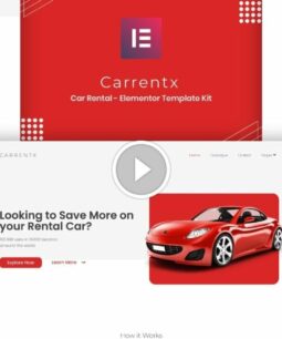 Carrentx - Kit de plantilla de Elementor de alquiler de coches