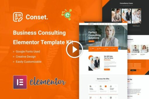 Conset - Kit de plantillas Elementor de consultoría empresarial 1