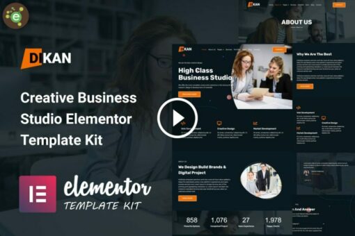 Dikan: kit de plantillas Elementor de Creative Business Studio 1