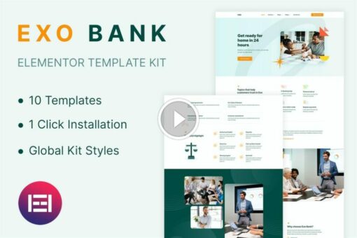 Exobank - Kit de plantillas de Elementor para financieros 1