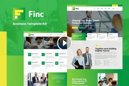 Finc - Kit de plantilla Elementor empresarial y financiero 1