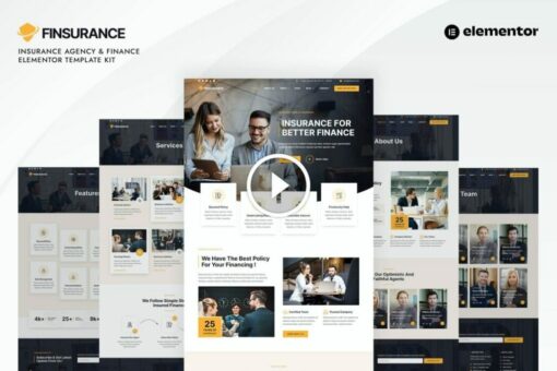 Finsurance - Kit de plantilla Elementor Pro para agencias de seguros y finanzas 1