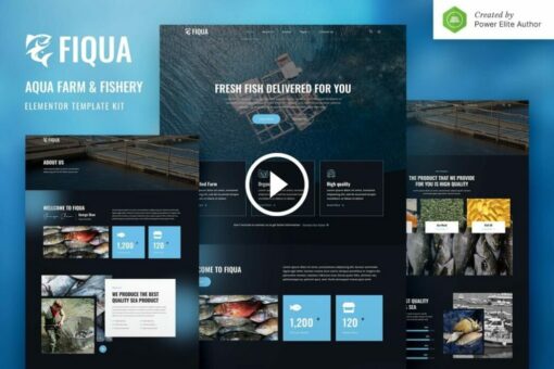 Fiqua: kit de plantilla Elementor para servicios de pesca y granjas acuáticas 1