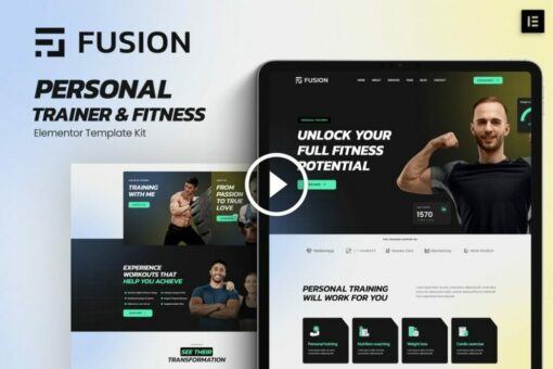 Fusion: kit de plantillas para elementos de fitness y entrenador personal 1