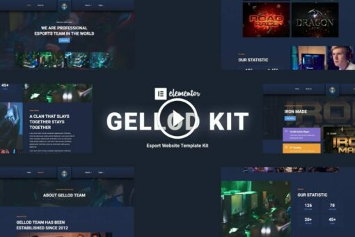Gellod - Kit de plantillas Elementor para juegos de deporte 1