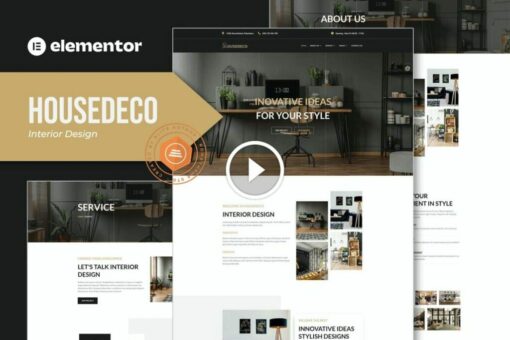 Housedeco - Kit de plantillas para Elementor de diseño de interiores 1