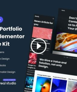 GonQ Elementor template kit for creative portfolio agency