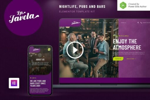 LaJavela - Kit de plantilla de Elementor para bares, vida nocturna y pubs 1