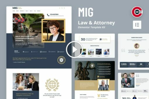Mig: kit de plantillas de elementor de leyes y abogados 1