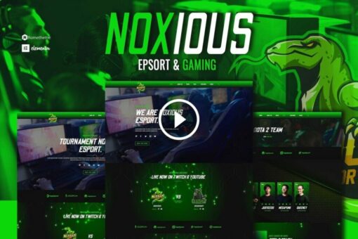 Noxious: kit de plantilla Elementor para deportes electrónicos y juegos 1