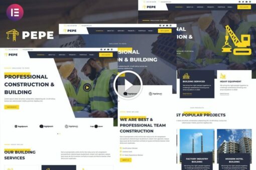 Pepe - Kit de plantilla Elementor de servicios empresariales de construcción y construcción 1