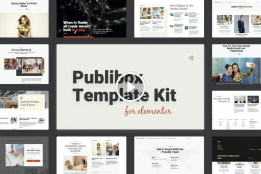 Publibox - Kit de plantillas Elementor para blogs y revistas 1