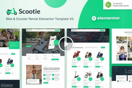 Scootie: kit de plantillas para Elementor de alquiler de bicicletas y scooters 1