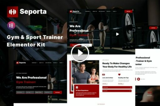 Seporta - Kit de plantilla Elementor de gimnasio y fitness 1
