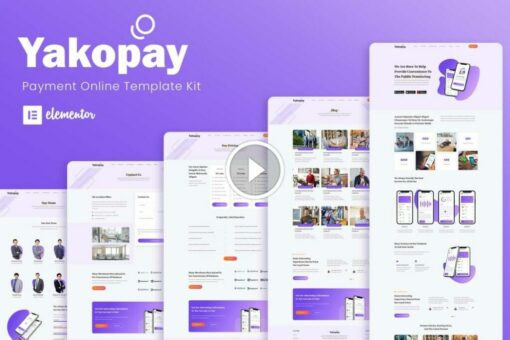 Yakopay - Kit de plantilla Elementor de aplicación de pago en línea 1