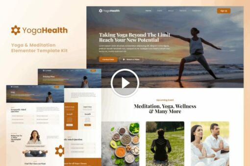 YogaHealth - Kit de plantilla Elementor de yoga y meditación 1