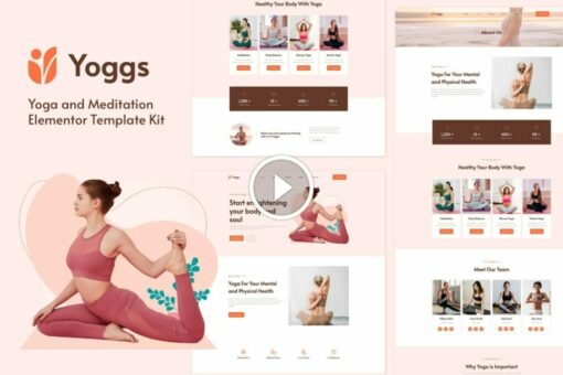 Yoggs - Kit de plantilla Elementor de yoga y meditación 1
