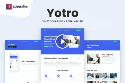 Yotro - Kit de plantilla Elementor de criptomonedas 1