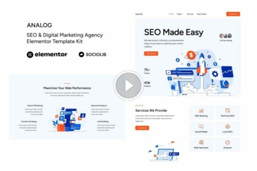 Analog - SEO & Digital Marketing Agency Elementor Template Kit 1