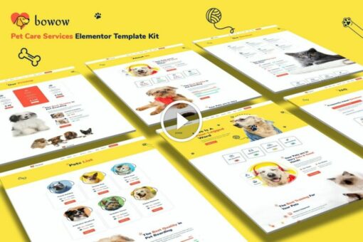 Bowow - Pet Care Services Elementor Template Kit 1