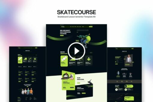 Skatecourse - Skateboard Lesson Elementor Kit 1