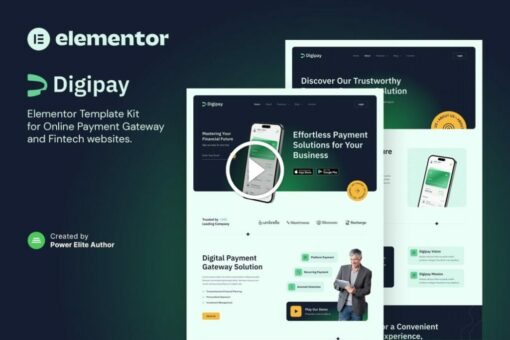 Digipay - Online Payment Gateway & Fintech Elementor Template Kit 1