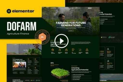Dofarm - Agriculture Finance Elementor Pro Template Kit 1
