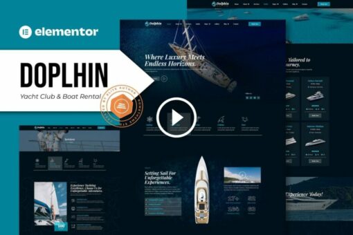 Dolphin - Yacht Club & Boat Rental Elementor Pro Template Kit 1