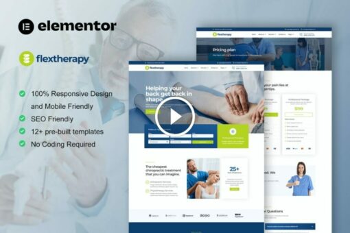 FlexTherapy - Chiropractic & Physiotherapy Elementor Template Kit 1