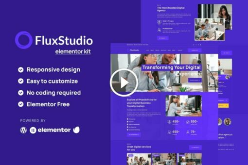 Flux - Digital Agency Elementor Template Kit 1