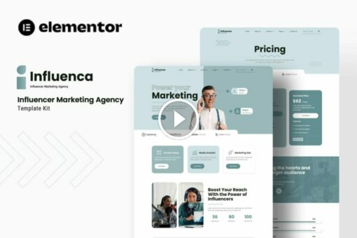 Influenca - Influencer Marketing Agency Elementor Template Kit 1